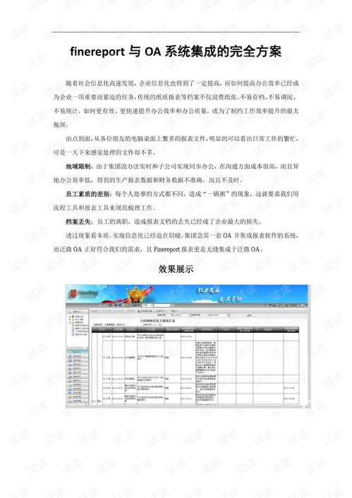 報(bào)表開(kāi)發(fā)工具finereport與oa系統(tǒng)集成的完全攻略 帆軟集成開(kāi)發(fā) 其它文檔類(lèi)資源 csdn下載